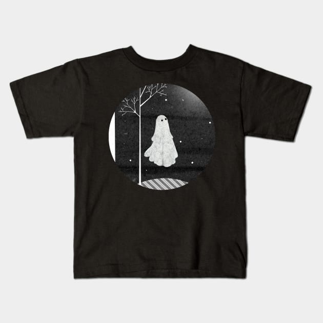 Walter the Lonely Ghost Kids T-Shirt by KatherineBlowerDesigns